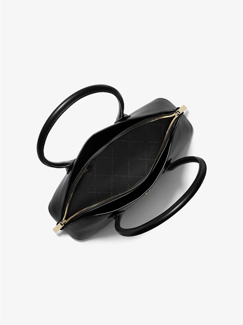 Michael Kors Black Leather Double-Handle Dome Shoulder Bag - Picture 7 of 9